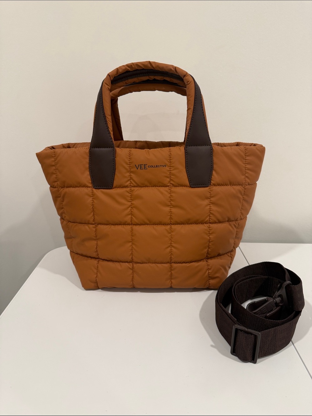 VEE Collective Small Porter Quilted Nylon Crossbody Tote Bag - like new